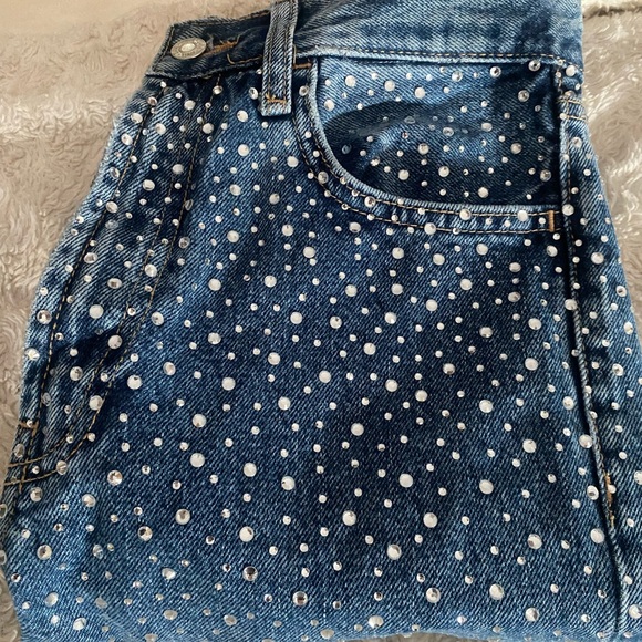 Zara rhinestone jeans never worn straight leg - Picture 3 of 4